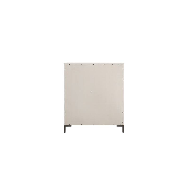 Bradley 5-Drawer Wood Chest, Antique White