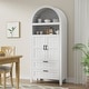 preview thumbnail 6 of 8, Arched Storage Cabinet Display Shelves 2 Drawers White