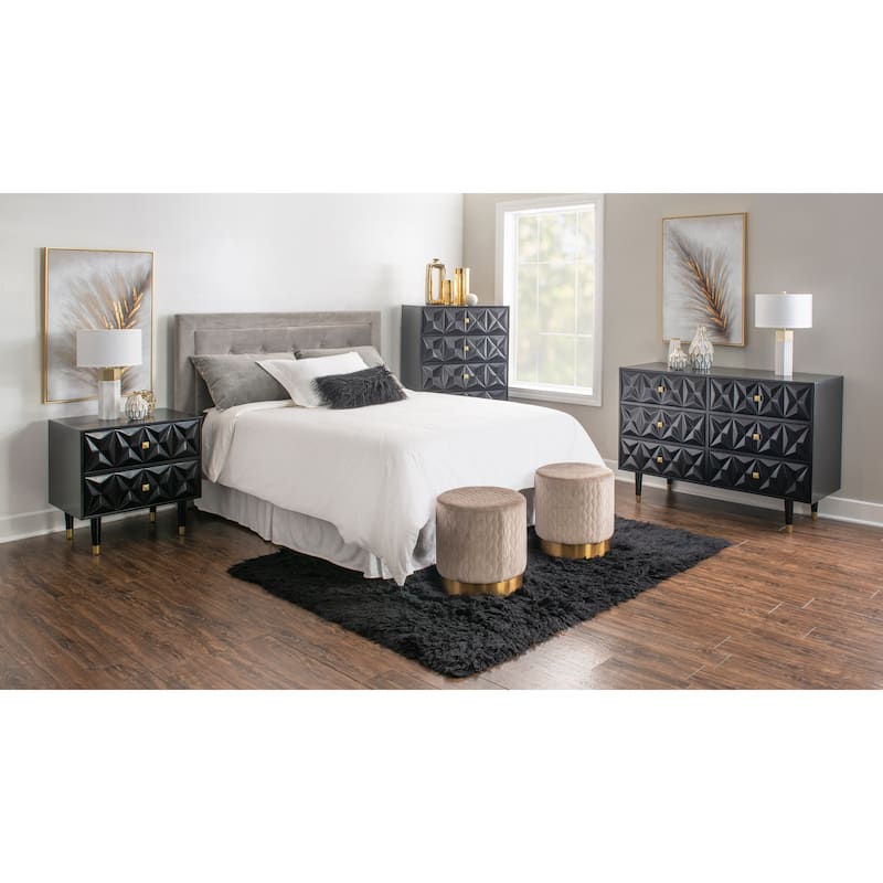 Bea Geometric Textured Glam 6-drawer Dresser