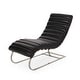 preview thumbnail 9 of 16, Pearsall Channel Stitch Chaise Lounge by Christopher Knight Home Midnight Black + Silver