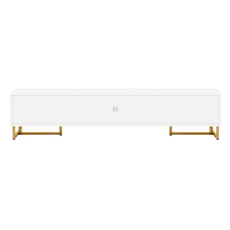 Modern TV Stand TV Console Table for 65+ Inch TV, T-shaped Metal Frame Media Cabinet Entertainment Center for Living Room