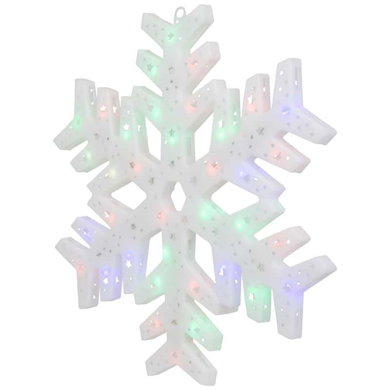 LED Color Changing Christmas Snowflake Window Decoration - 15"