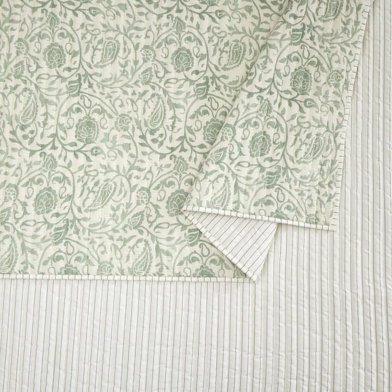 Eden Paisley Gauze 3-Piece Reversible Quilt Set