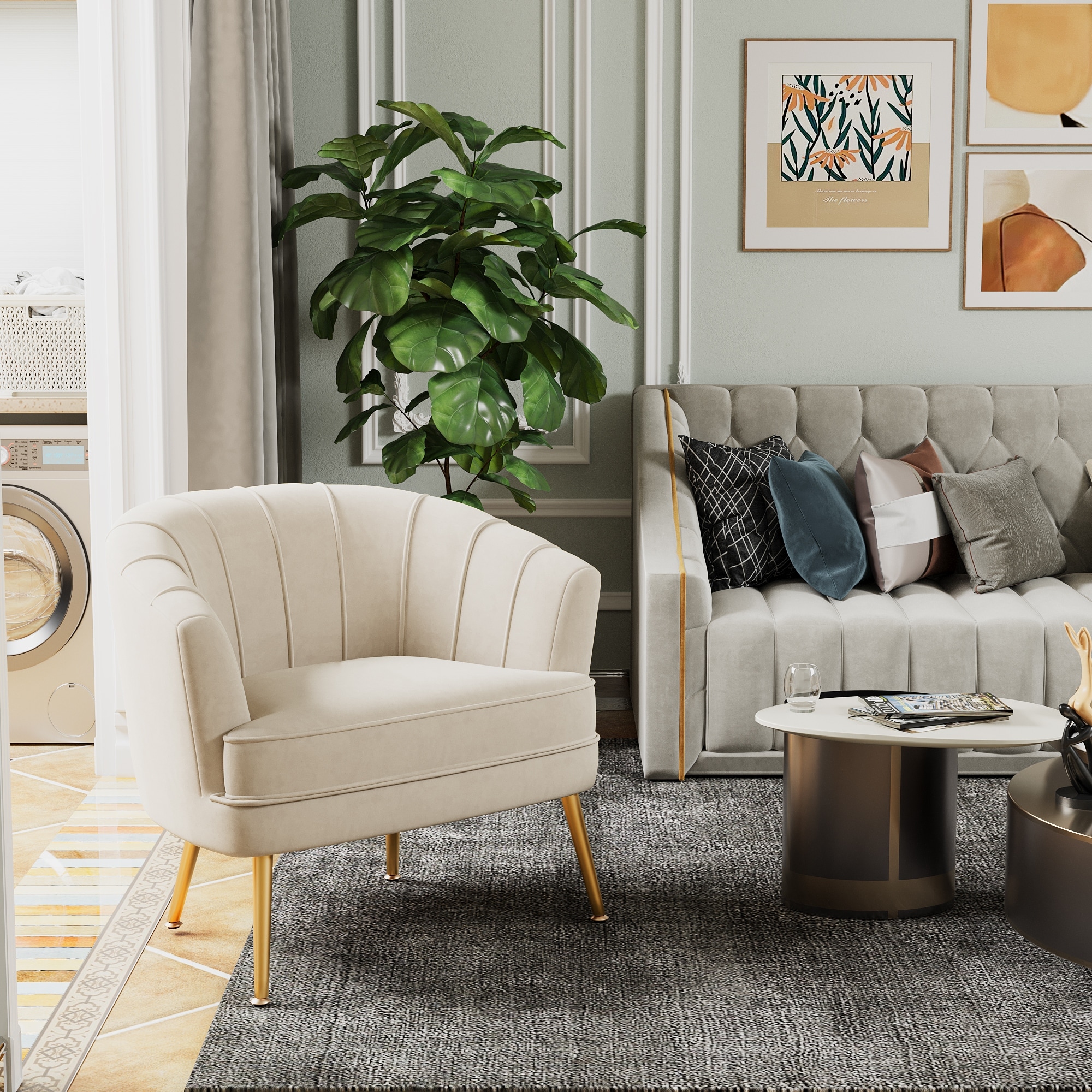 Velvet accent chairs cheap living room