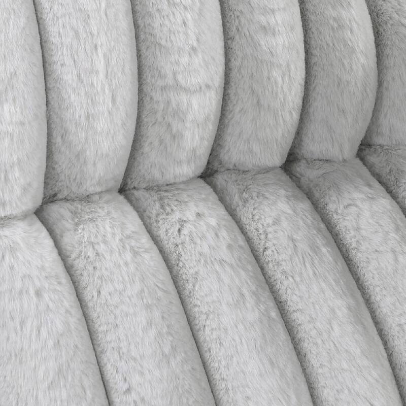 Rexy Manual Double Recliner Sofa, Textured Light Gray Corduroy 95 Inch