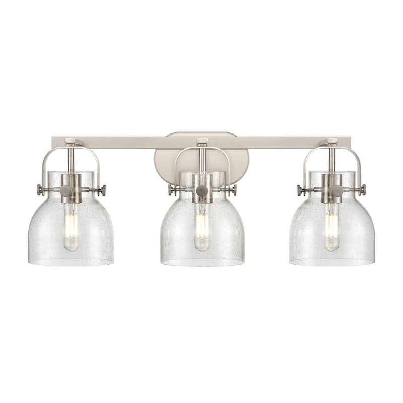 Innovations Lighting 423-3W-10-27 Pilaster II Bell Vanity Pilaster II - Satin Nickel / Seedy