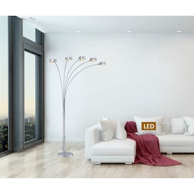 Artiva USA 88" LED Arched Floor Lamp with Dimmer, chrome - 88
