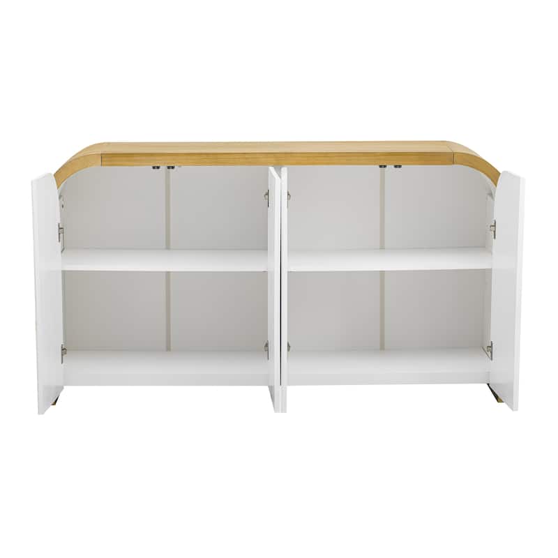 4-door Curved Corner Design Wavy Door Panel Cabinet