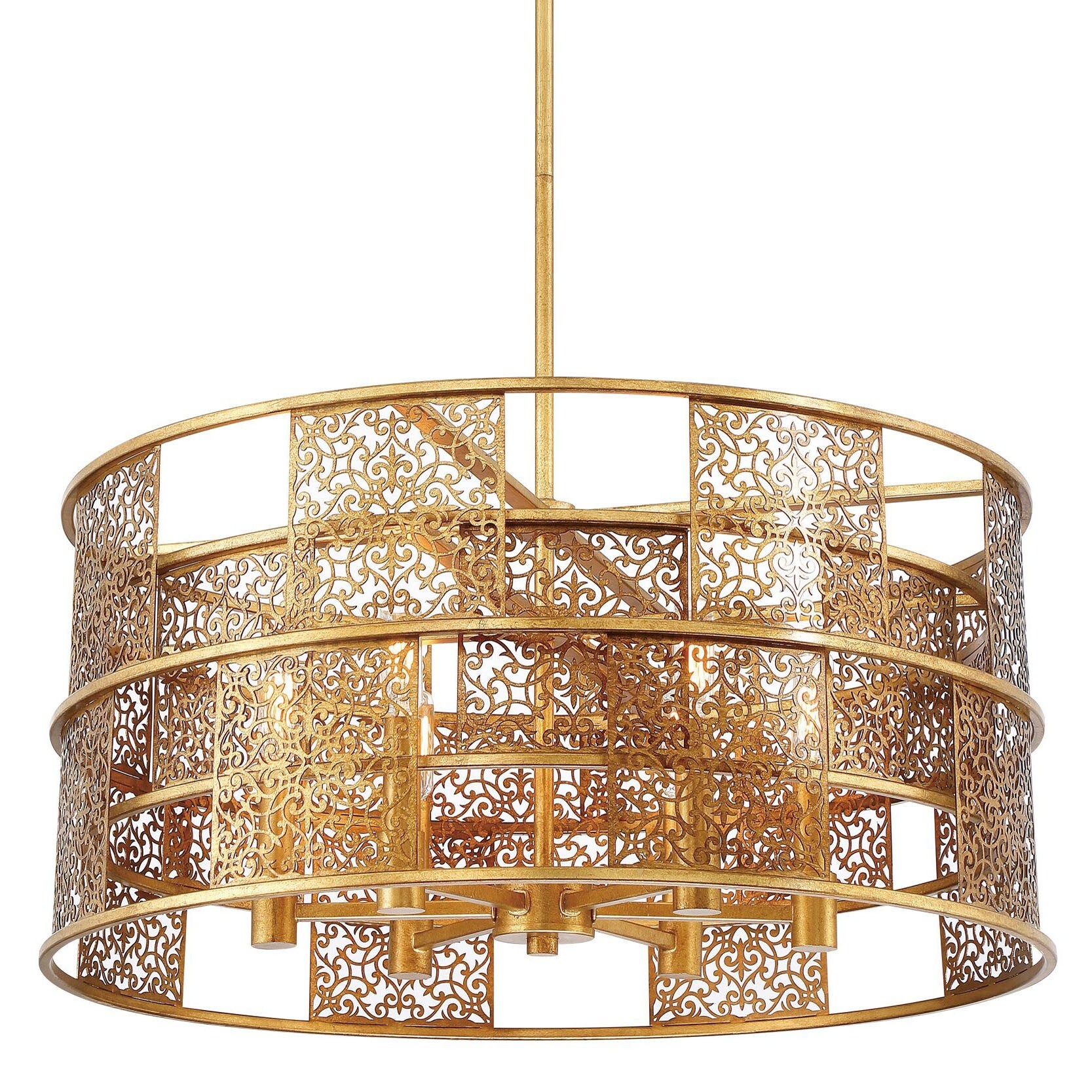 Metropolitan N7746  Brynhurst 6 Light 24" Wide Drum Chandelier - Chandeliers For Bedrooms by Overstock.com