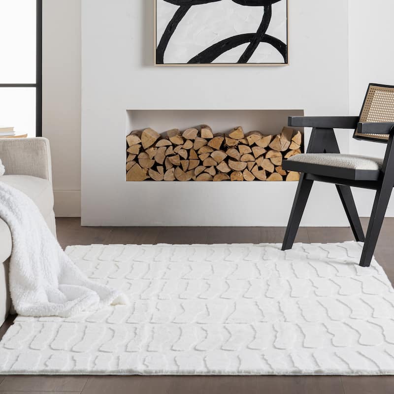 Nuloom Tavina Solid Cloud Washable Area Rug