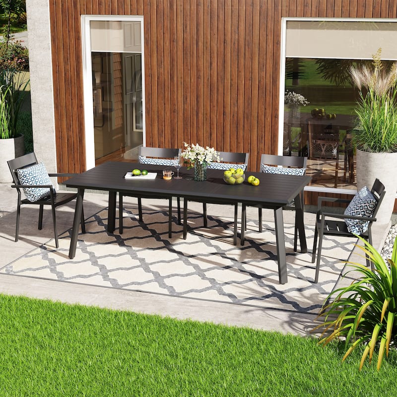 Outdoor Aluminum Dining Table with Umbrella Hole