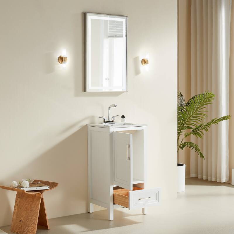 18" Ready-to-Use Bathroom Vanity Set – Freestanding Design with Integrated Countertop