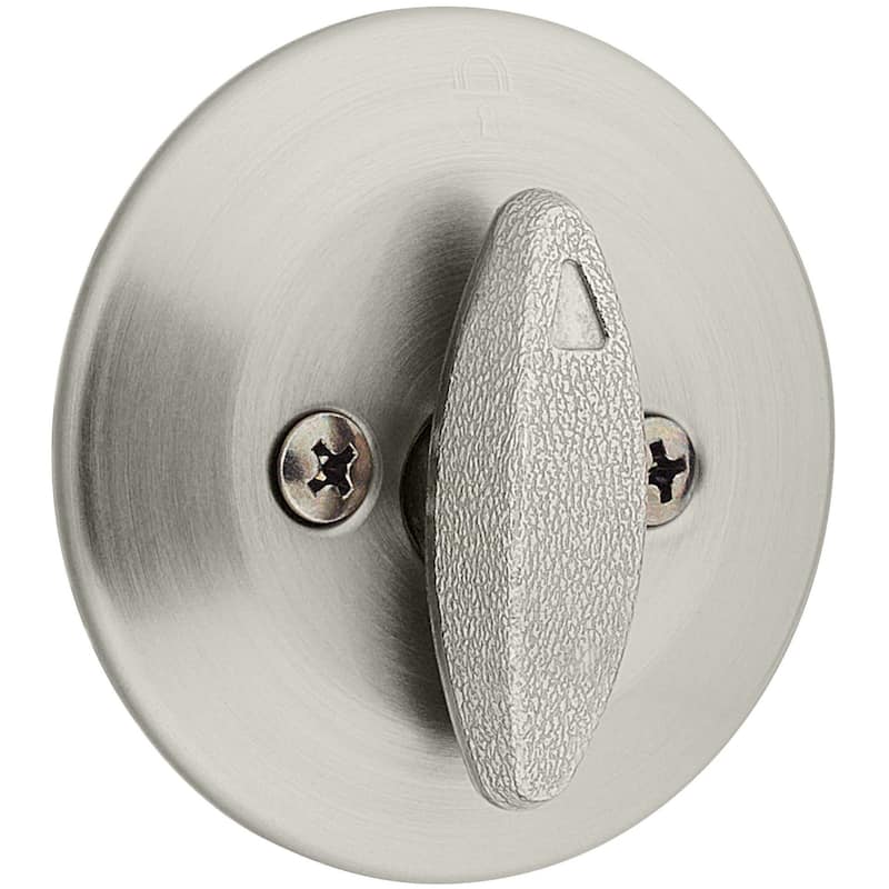 Kwikset One Sided Deadbolt with Back Plate from the 660 Series - Satin Nickel