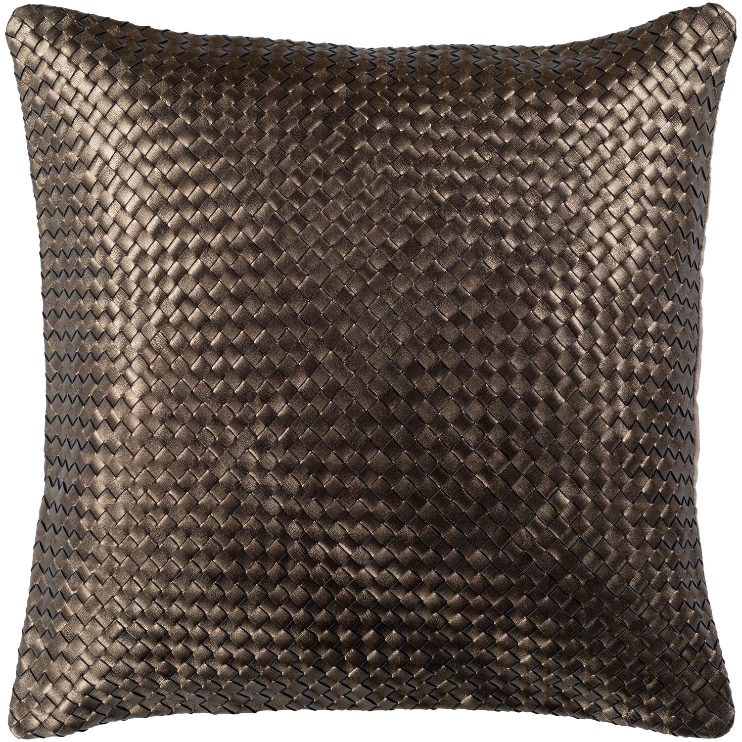 Shop Cerdic Leather Dark Brown Feather Down Or Poly Filled Throw Pillow 20 Inch Overstock 18073082