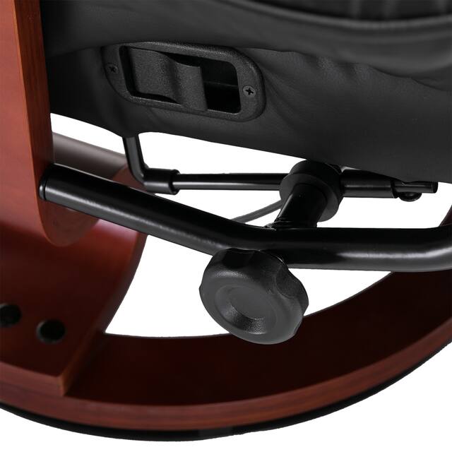 Faux Leather Adjustable Manual Swivel Base Recliner Chair with