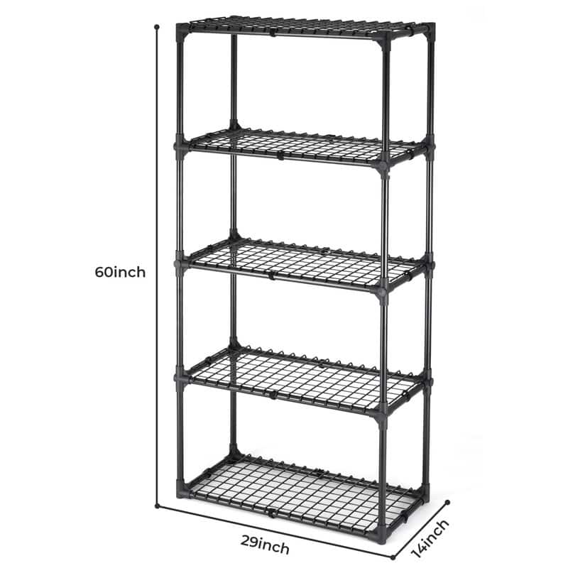 5-Shelf Wire Rack with/without Cover, 1 Pack