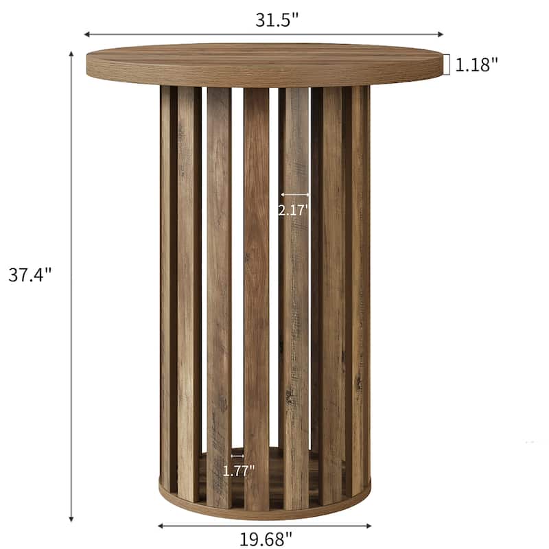 37.4 Inch High Round Bar Table, Bistro Pub Table for Home Bar, Dining Room, Party, Cocktail, Living Room