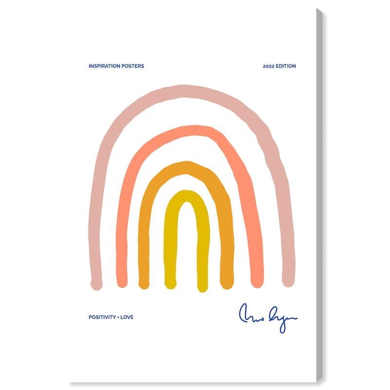 Wynwood Studio Canvas Advertising Loved Rainbow Pink and Light Pink Modern & Contemporary Wall Art Canvas Print