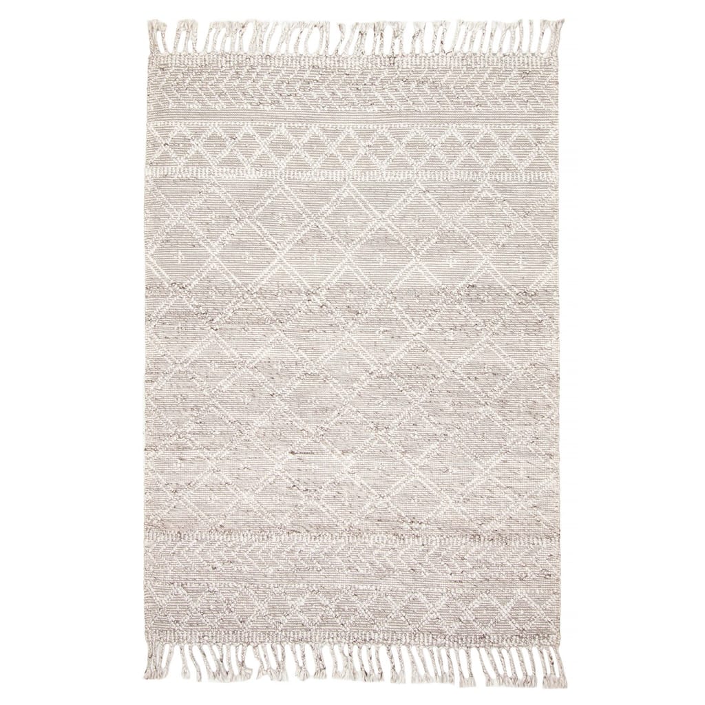 ECARPETGALLERY Braid weave Sienna Grey Wool Rug - 5'3 x 7'8