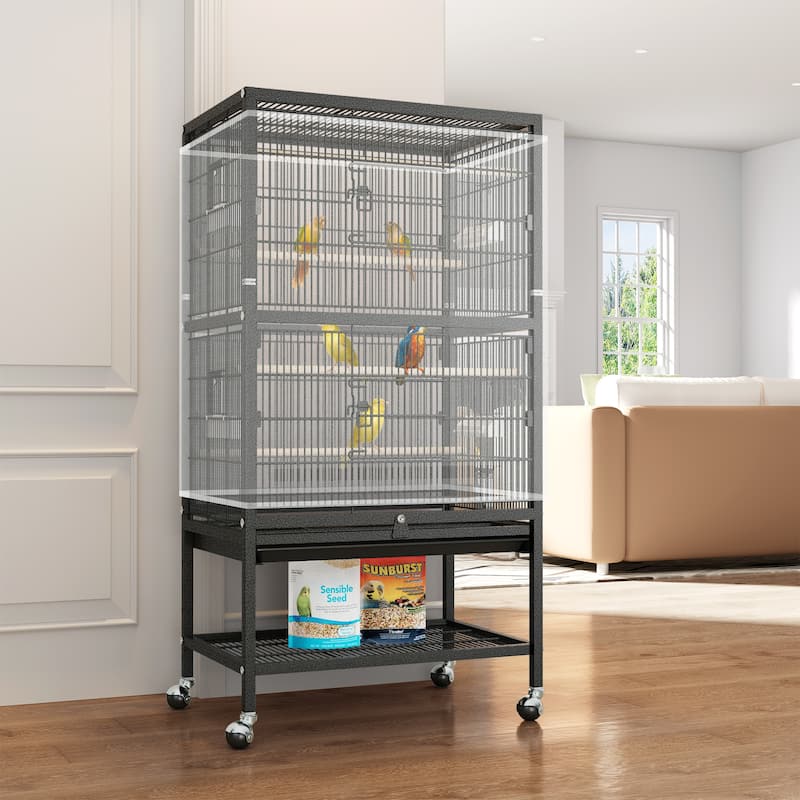 52 inches Bird Cage, Parakeet Cage for Parrot, Cockatiel, Flight cage
