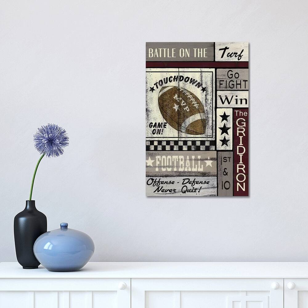 iCanvas "Football Game On" by Linda Spivey Canvas Print
