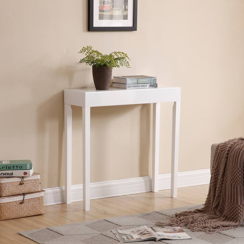 31" Classic Modern White Wooden Console Table - 31" L x 11" W x 31" H