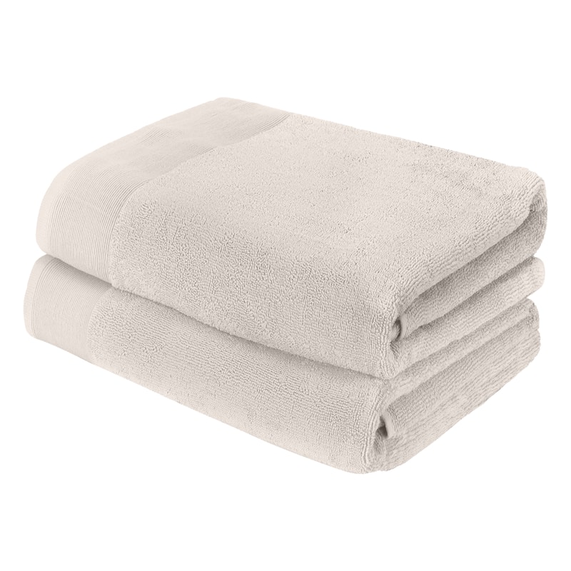 Fabstyles Camelot Bath Towel 600 GSM Zero-Twist Cotton Set of 2 - 27"x52" - Cream