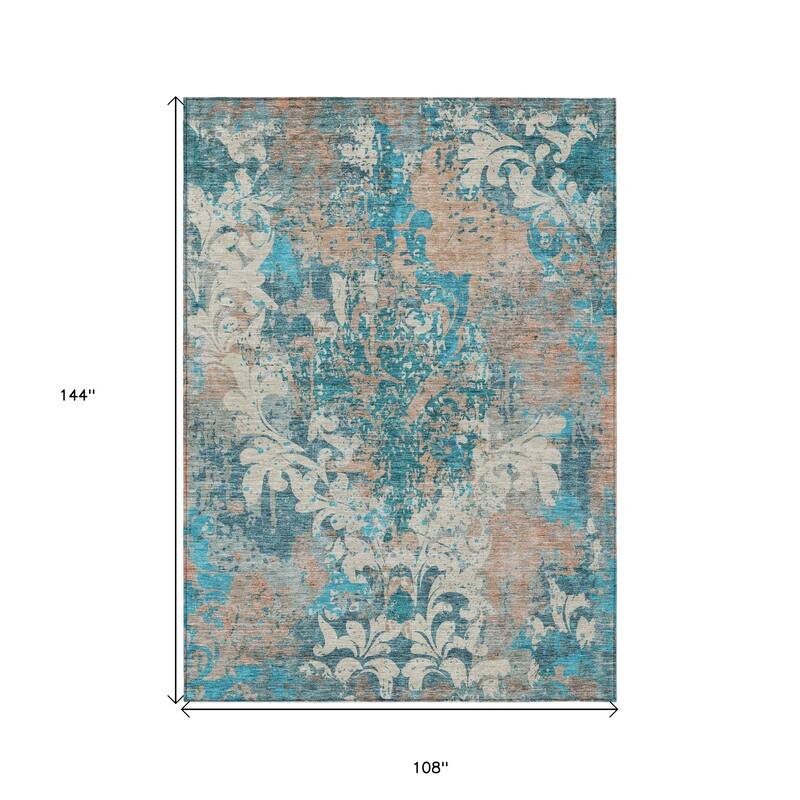HomeRoots Damask Transitional Rectangle Outdoor Rug