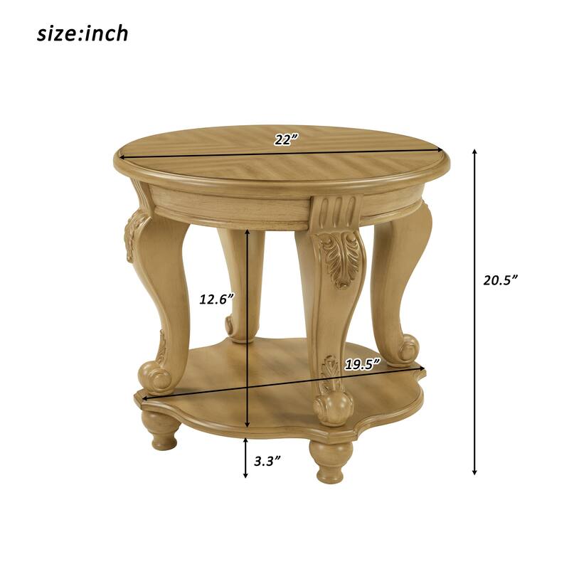 3-Piece Coffee Table Set with 2 End Side Tables