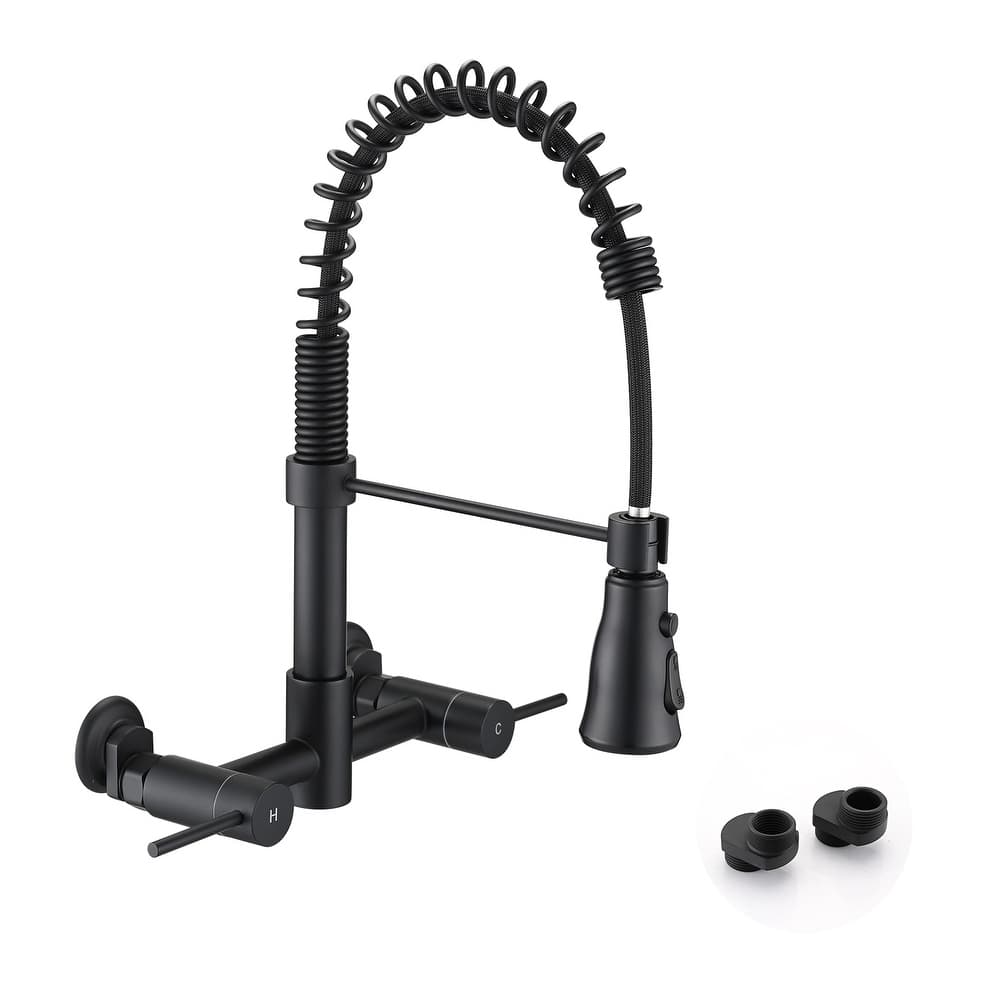 Dornberg Wall Mounted Pull Down Bridge Kitchen Faucet