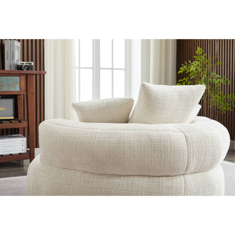 Foam Bean Bag Chairs for Adults/Teens with Filling,Bean Bag Lazy Sofa with Ultra Soft Chenille Cover,Round Bean Bag,Indo