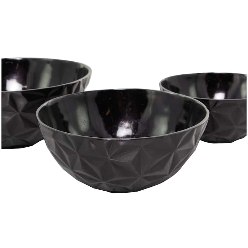 Aluminum Faceted Decorative Bowl (Set of 3) - S/3 14", 12", 10"W