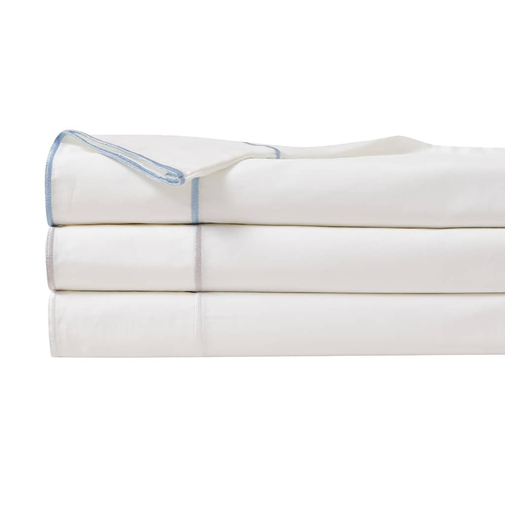 Home Sweet Home Collection 600TC Cotton Stripes Embroidery Edges Sheet Set & Pillowcases