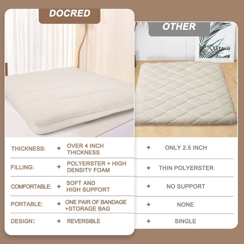 Floor Mattress, Futon Mattress, Thick Folding Sleeping Pad