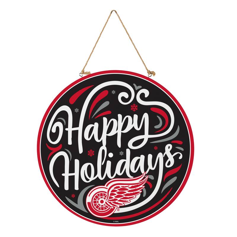 Detroit Red Wings 18" x 18" Happy Holidays Door Décor Wall Sign - 18" x 18"
