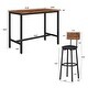 preview thumbnail 31 of 37, New Style Bar Table Set with Bar Stools PU Soft Seat with Backrest and Footrest ,1 Wooden Table(Set of 3 or Set of 5)