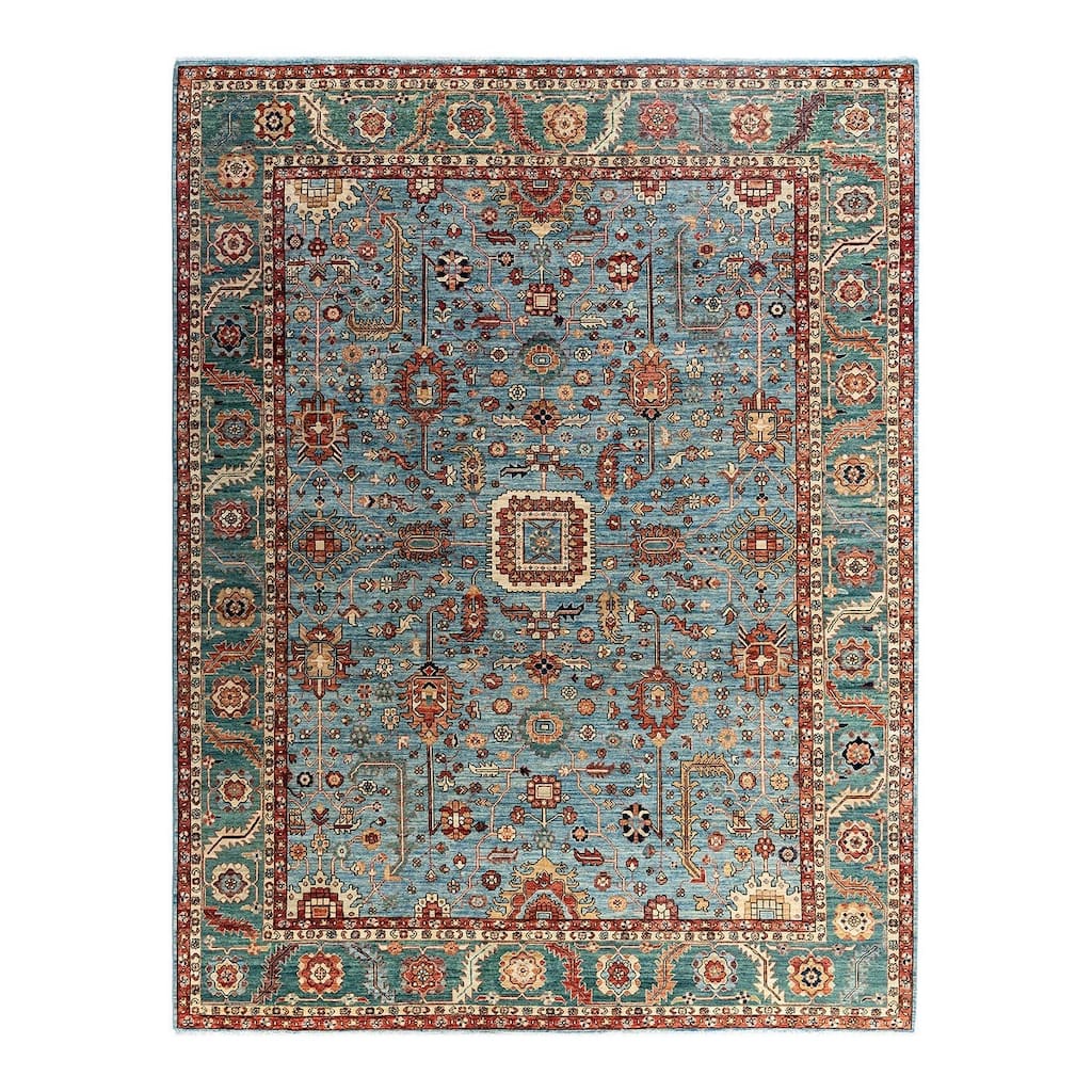 Serapi One-of-a-Kind Hand-Knotted Area Rug - Light Blue, 9' 0" x 11' 10" - 9' 0" x 11' 10"
