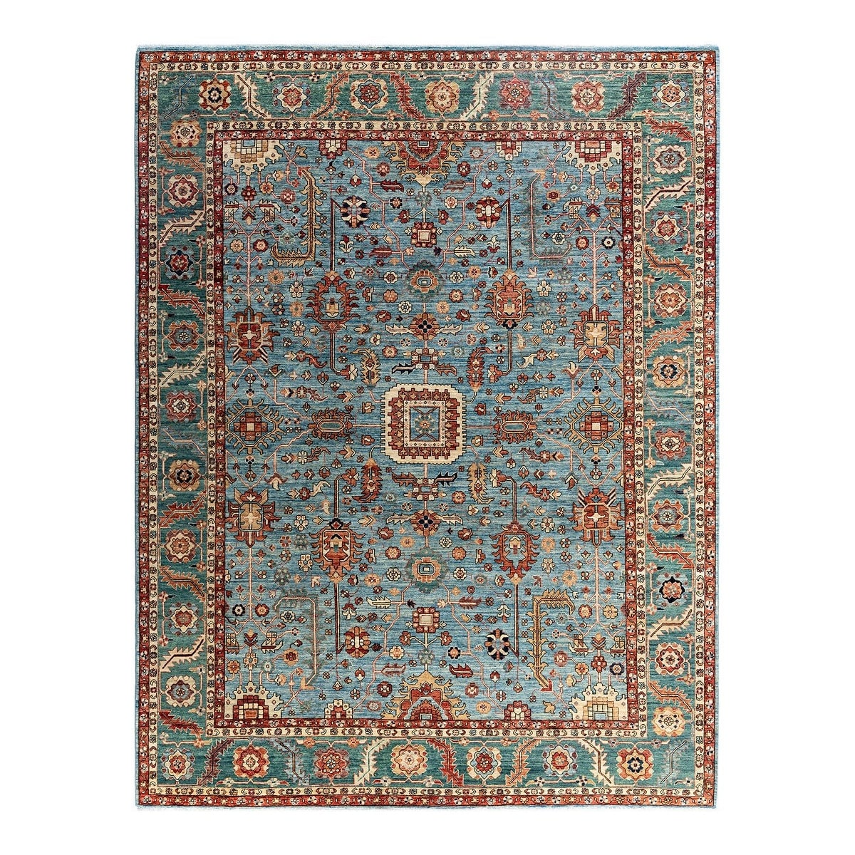 Serapi One-of-a-Kind Hand-Knotted Area Rug - Light Blue, 9' 0" x 11' 10" - 9' 0" x 11' 10"