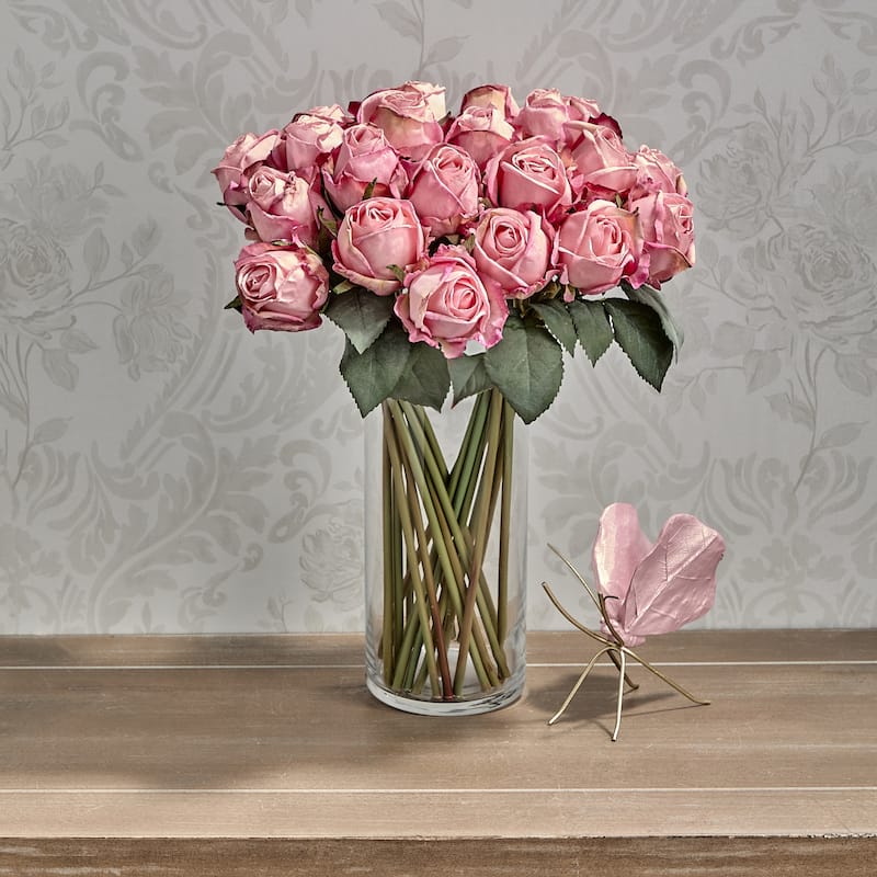 10" Freeze-Dry Rose Bunch of 12 - Pink