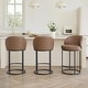preview thumbnail 11 of 51, Spruce & Spring Chloe Upholstered Swivel Counter Bar Stool with Metal Frame and Arched Back Set of 3 - Saddle Brown-Black Frame