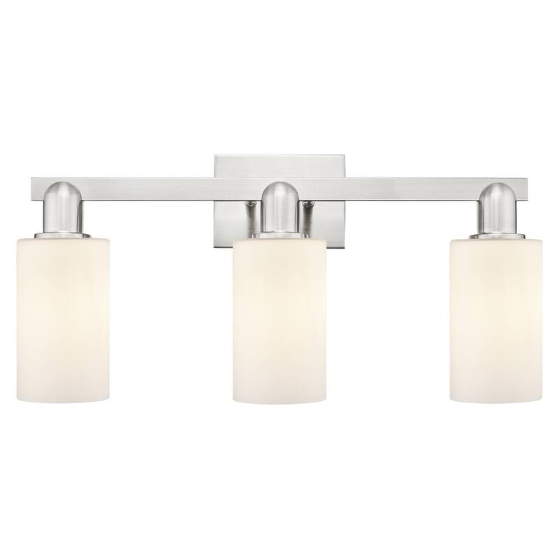 Innovations Lighting Endless Possibilities Arcadia - Clymer - 3 Light 23" Bath Vanity Light - Matte White/Brushed Satin Nickel