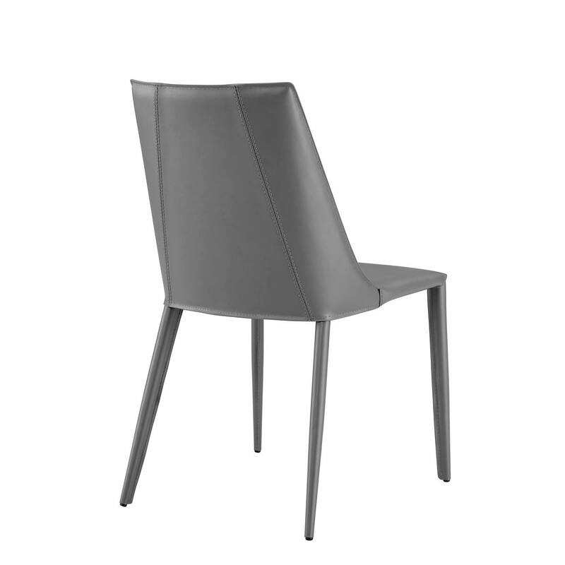 Upholstered Leather Dining Chair with Steel Frame for Modern Dining Room - 19.89” x 23.63” x 33.86”