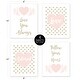 preview thumbnail 5 of 4, Sweet Jojo Designs Blush Pink Gold Polka Dot Heart Amelia Collection Wall Decor Art Prints (Set of 4) - Love You Always