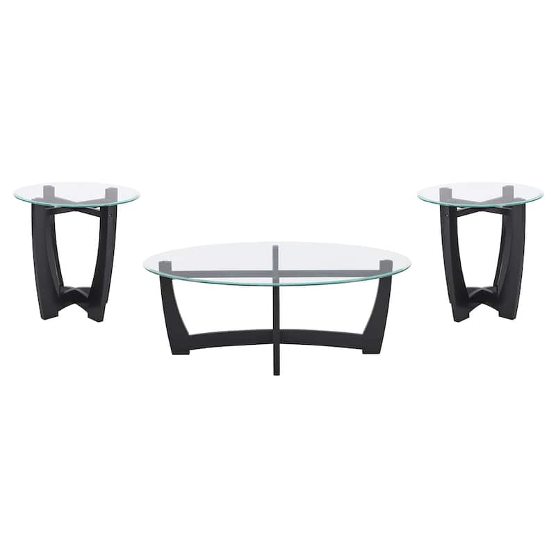 23.5-Inch Round Tempered Glass Coffee Table - Modern Centerpiece for Compact Spaces‌ - 23.5 inch
