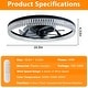 preview thumbnail 9 of 20, 19" RGB Flush Mount Ceiling Fan with Remote, Bladeless Crystal Design, 6-Speed DC Motor, Dimmable LED for Bedroom & Living Room