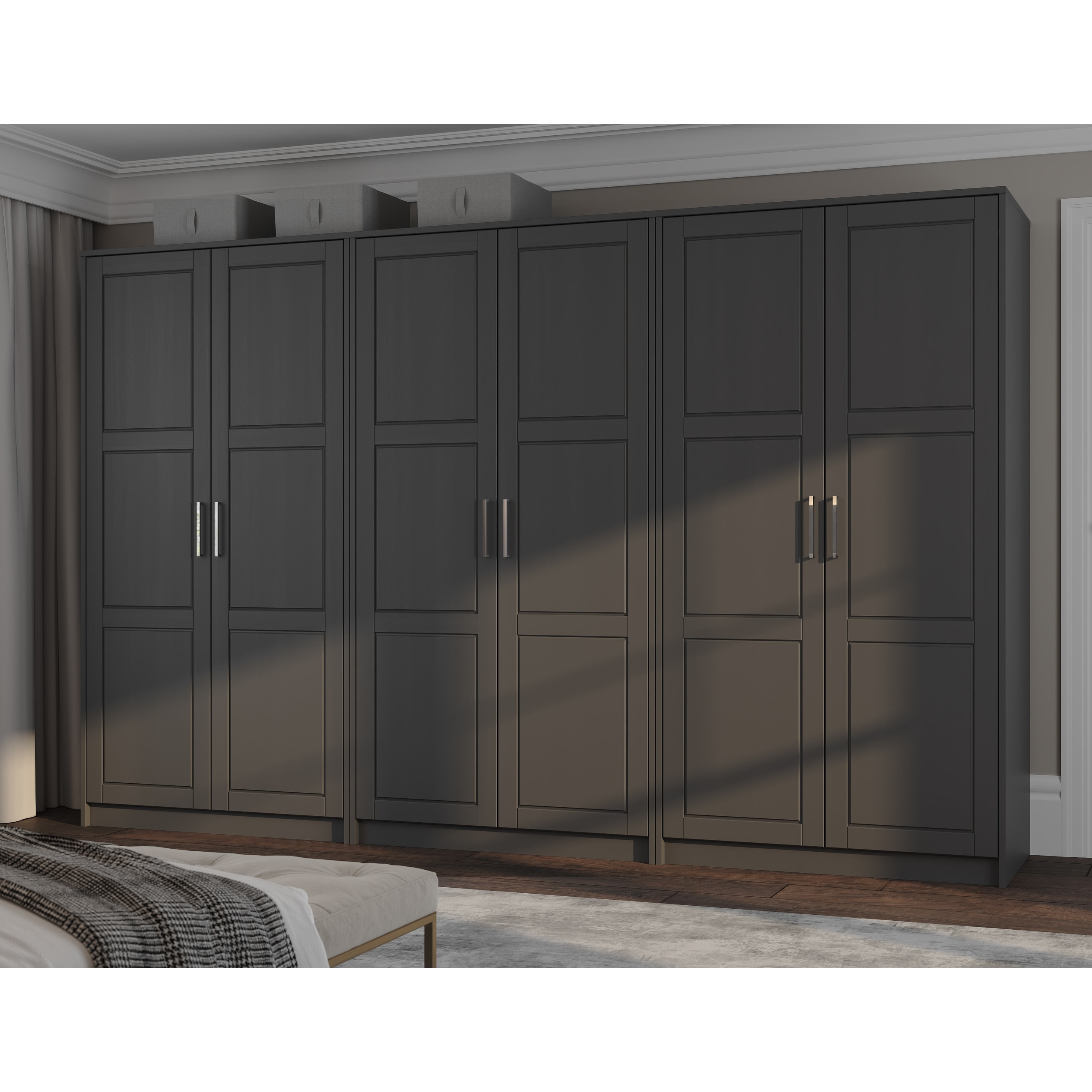 Palace Imports Urban 100% Solid Wood Modular 6-Door Wardrobe Armoire