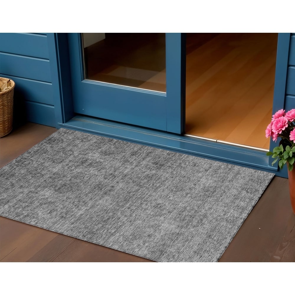 HomeRoots Floral Transitional Rectangle Outdoor Rug