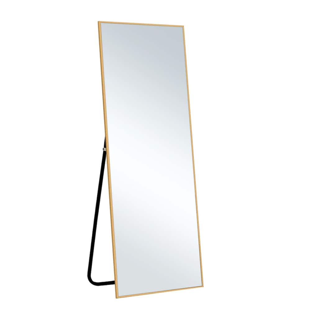 HomeRoots Narrow Minimal Gold Full-length Floor Mirror With Standing - 24