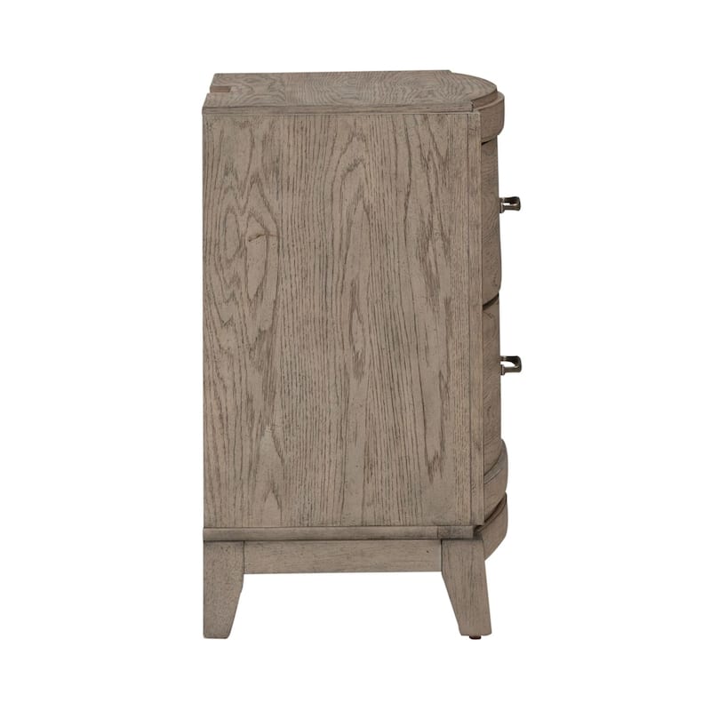 Avalon Burnished Beige Oak Nightstand with Charging Station