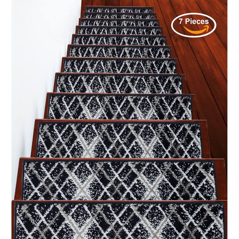 SUSSEXHOME Modern Collection Stair Treads - 7-PACK - Navy
